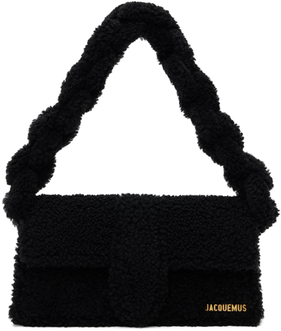 Jacquemus Le Bambidou Shearling Top-handle Bag In Black