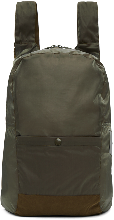 Our Legacy Khaki Slim Backpack In Army Green Shimmer T