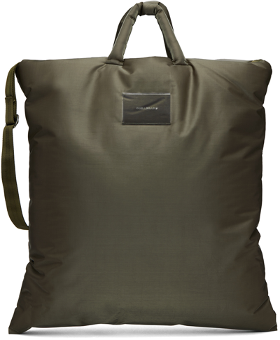 Our Legacy Khaki Big Pillow Tote In Army Green Shimmer T