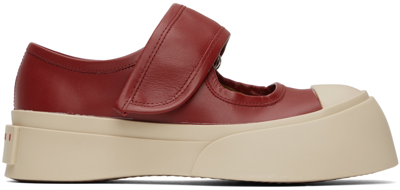 Marni Red Pablo Mary-jane Sneakers In 00r78 Blush