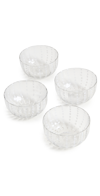 ZAFFERANO PERLE SMALL BOWL SET OF 4 CLEAR