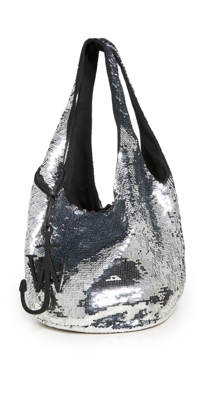 Jw Anderson Mini Sequin Shopper Bag Silver