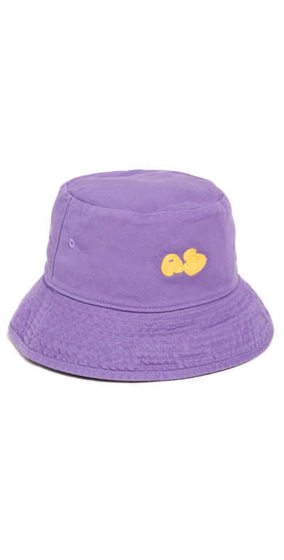 Acne Studios Women's Brimmo Bubble Logo Cotton Bucket Hat In Purple