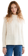 Alex Mill Camil Cable-knit Wool-blend Turtleneck Sweater In Ivory