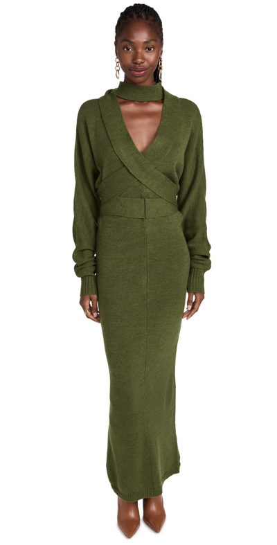 Andrea Iyamah Mari Deep V Neck Dress