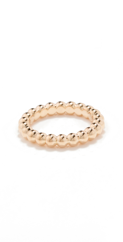 Ef Collection 14k Mini Gold Ball Stack Ring In Metallic Gold