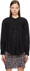 Isabel Marant Étoile 'plalia' Black Shirt With Pleated Details In 01bk Black