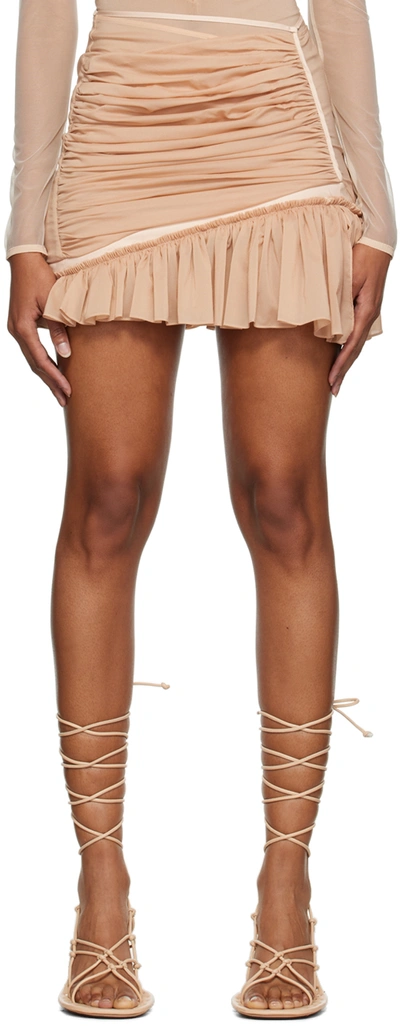 Nensi Dojaka Asymmetric Frill Mini Skirt In Sable