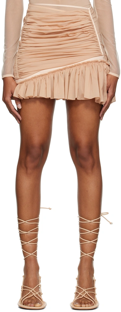 Nensi Dojaka Asymmetric Frill Mini Skirt In Sable Sable