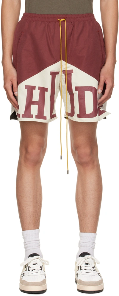 Rhude Burgundy Yachting Shorts In Red