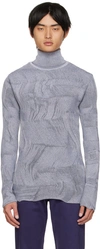 Carlota Barrera Gray Psychedelic Turtleneck In Light Grey