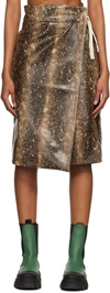Ganni Snake Print Wrap Midi Skirt In Snake Starfish In 383 Snake Starfish