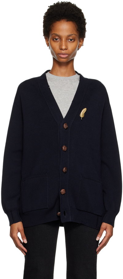 Golden Goose V-neck Button-fastening Cardigan In Blu
