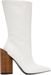 Pushbutton White Heart Boots In Wh
