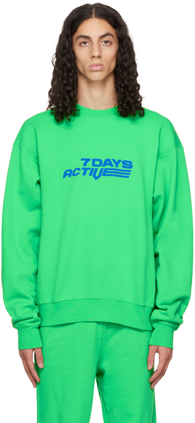 7 Days Active Green Monday Sweatshirt In Poison Green