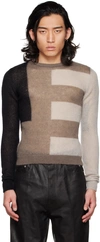 Rick Owens Biker Level Round Neck Sweater In Grey