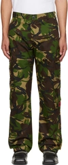 MARTINE ROSE GREEN CAMOUFLAGE CARGO PANTS