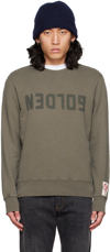 Golden Goose Distressed Logo Graphic Sweatshirt In Khaki