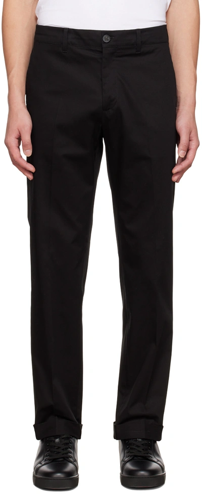 Golden Goose Blue Wool Blend Baggy Trousers In Black