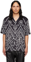 Gmbh Script-print Short-sleeve Shirt In Black White Print