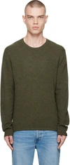 Rag & Bone Collin Wool Crewneck Sweater In Olive Night