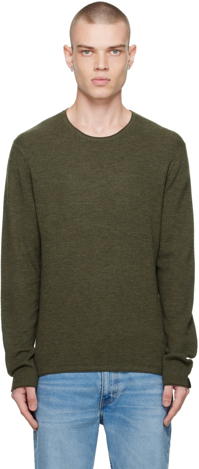 Rag & Bone Collin Wool Crewneck Sweater In Olive Night