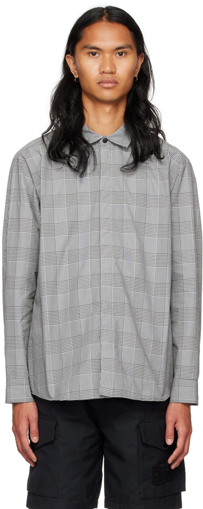 Master-piece Co Gray Snap Check Shirt In Grey