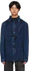 Y/PROJECT NAVY PINCHED SHIRT