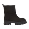 Gia Borghini Lug-sole Suede Ankle Boots In Black