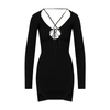 Nensi Dojaka Keyhole Front-split Knitted Mini Dress In Black