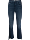 Mother The Insider Crop Step Fray High-rise Bootcut Jeans In Off Limits