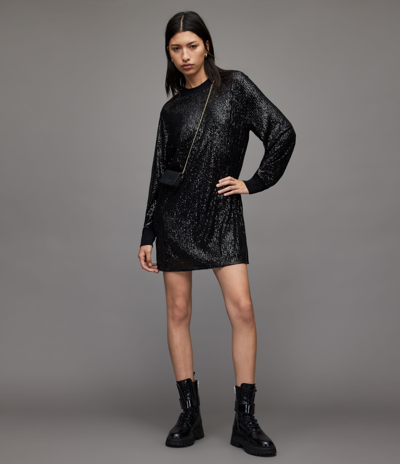 shirt dress black CurveWow Oversized T-Shirt Dress Black  Curvewow