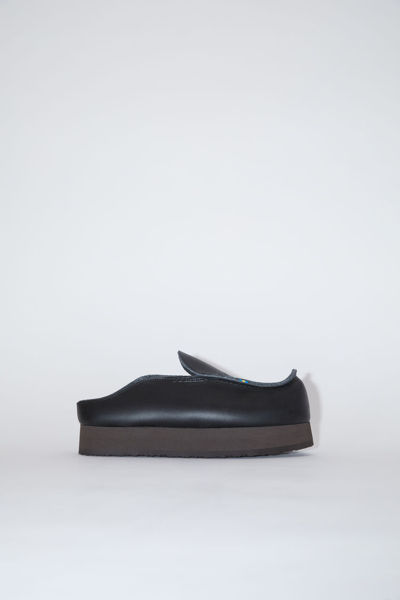 Acne Studios Leather Slip-on Shoes In Black