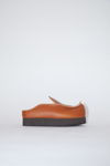 Acne Studios Leather Slip-on Shoes In Cognac Brown