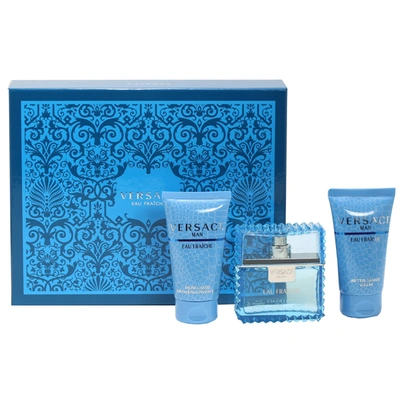 Versace Man Eau Fraiche- 1.7 Sp/ 1.7 Asb/ 1.7 Sg Set In Blue