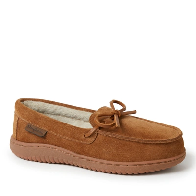 Dearfoams Women's Wilmington Genuine Suede Energy Return Moccasin Slippers In Brown