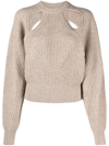 Isabel Marant Palma Cut-out Wool-cashmere Sweater In Nude & Neutrals