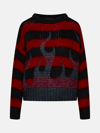 VISION OF SUPER RED STRIPED WOOL BLEND SWEATER