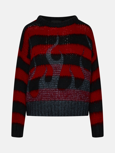 Vision Of Super Red Striped Wool Blend Jumper