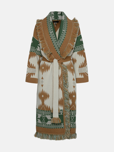 Alanui Icon Beige Wool Coat In White