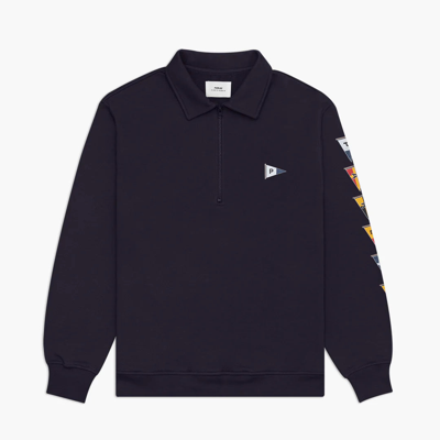 Parlez Woburn Quarter Zip Sweatshirt - Navy In Black