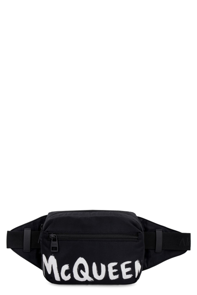 Alexander Mcqueen Nylon Belt Bag In Azul