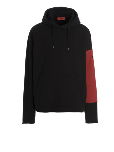 Fourtwofour On Fairfax Hoodie Featuring Contrasting Sleeves In Black