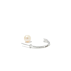 Delfina Delettrez 18kt Yellow Gold Dots Pearl And Diamond Earring In Silver