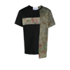 By Walid Black Patchwork Cotton T-shirt In Black