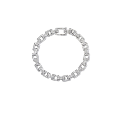 Shay 18k White Gold Pavé Diamond Link Bracelet In Silver