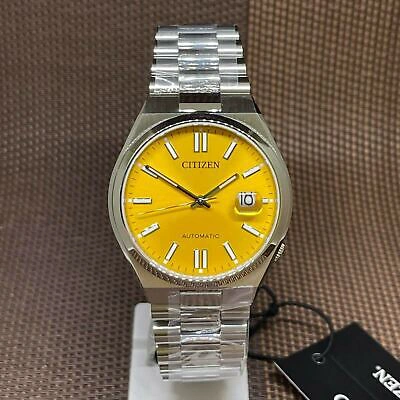 Pre-owned Citizen Nj0150-81z Automatic Stainless Steel Yellow Analog Men's Dress Watch
