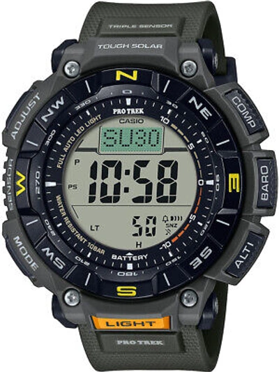 Pre-owned Casio Prg-340-3er Pro Trek Radio Solar 53mm 10atm