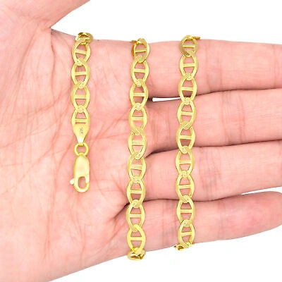 Pre-owned Nuragold 14k Yellow Gold Solid 7.5mm Mens Mariner Anchor Link Chain Necklace 18"- 26"