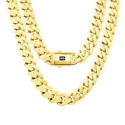 Pre-owned Nuragold 10k Yellow Gold Royal Monaco Miami Cuban Link Curb 15mm Mens Chain Necklace 28"